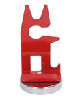 Solid Welding Torch Holder With Super Strong Magnetic Base Keeps Your MIG Tool Safe And Secure On Steel Workbenches, Prevents Slipping, Rust Proof And Multi Functional For Any Heavy Duty Shop Job, red metal holder with magnetic base