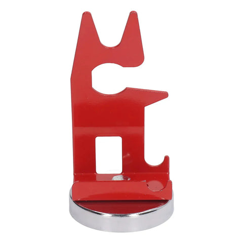 Solid Welding Torch Holder With Super Strong Magnetic Base Keeps Your MIG Tool Safe And Secure On Steel Workbenches, Prevents Slipping, Rust Proof And Multi Functional For Any Heavy Duty Shop Job, red metal holder with magnetic base