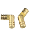 Rust Resistant Brass Barrel Cabinet Hinges Set, 10 Concealed Invisible Cylinder Hinges, yellow finish, close-up view