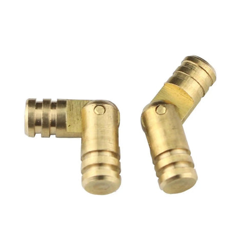 10 Piece Mini Brass Barrel Hinges Set For DIY Projects, Concealed Cylinder, Rust Resistant Yellow Brass, 5x25mm, close-up view