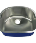 Top view of Undermount Single Bowl 16 Gauge Stainless Steel Kitchen Sink With Brushed Finish, 24 By 21 By 9 Inches, Sound Dampening Undercoating And Pads, Fits 27 Inch Base Cabinets, Pro Grade Durable Undermount Sink.