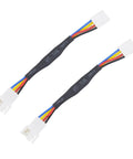 Two Pack 4 Pin PWM Fan Speed Reduction Cable For Quiet Cooling And Amped Up Computer Fan Performance Optimized For Thermal Management And Low Noise Operation In Four Point Five Inch Case Fans, showing two cables with connectors and colored wires.