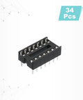 Close-up of DIP IC Socket Adapters Kit, 14 Pin, 7.62mm Row Pitch, 2.54mm 0.1 Inch Pitch, Breadboard Friendly, 34 pcs