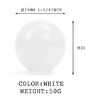 Six Pack Ceramic Cabinet Knobs One And A Quarter Inch White With Multi Size Screws Drawer Pulls For Cabinets Cupboards Dressers Toilet And Kids Room Durable Ceramic Knob Handles For Furniture Makeover showing a single white knob with size and weight details.