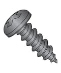 Heavy-Duty 18-8 Stainless Steel Sheet Metal Screw With Black Oxide Finish, pan head, Phillips drive, Type AB point, close-up