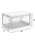 Three Pack Clear Stackable Storage Bins With Lids Magnetic Doors Open Front Foldable Plastic Craft Containers 24 Qt Each
