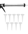 Built Tough As Nails Metal Caulk Smoothing Tool With Thick Reinforced Rod and nozzles for precision sealant control.