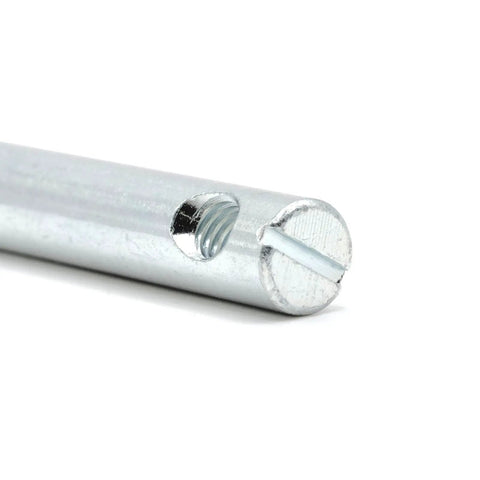 Close-up of Heavy Duty Zinc Plated Cross Dowel Barrel Nuts Compatible With Ikea 121214 Furniture Hardware for assembly.