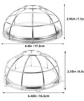 Heavy Duty Stainless Steel Sprinkler Head Protectors, two sizes displayed, 6.8in and 6.48in for ceiling and wall configurations.