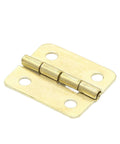 Rotating Concealed Hinge Set 10 Pack 18x16mm Kitchen Cabinet Hinges Four Hole Mount For Cabinets Drawers Jewelry Boxes And Furniture Easy Install Heavy Duty Load Capacity Smooth Operation, showcasing individual brass hinge with four-hole design.