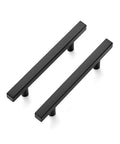 Six Inch Matte Black Cabinet Pulls Set Of 25 Stainless Steel Square Drawer Handles For Kitchen Cabinets Three And Three Quarter Inch Hole Center Built Tough Easy Install Modern Upgrade For Any Kitchen shown
