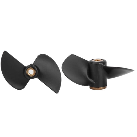 Close-up of black Ten Pack Brushless RC Boat Tail Propellers Spare Part Kit For FT009 Remote Control Boat Underwater Propeller
