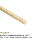 Side view of Brass Solid Round Rod 2mm Diameter 305mm Length Lathe Bar Stock Pack Of 15 for RC Model DIY crafts