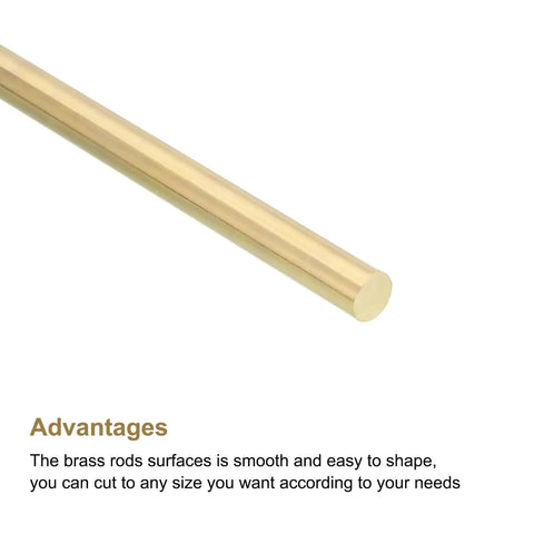 Side view of Brass Solid Round Rod 2mm Diameter 305mm Length Lathe Bar Stock Pack Of 15 for RC Model DIY crafts