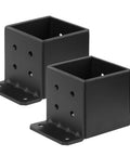 2 Pack 6x6 Post Bases 8 Gauge Heavy Duty Concrete Post Anchor Brackets For Deck Porch Railing Mailbox And Pergola Supports Fits Half Inch Bolt Anchors Black Powder Coated Finish