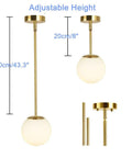 Dope Globe Pendant Light With Matte White Glass And Brass Finish One Light Mid Century Modern Ceiling Fixture Flush Mount Canopy