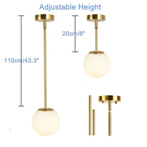 Dope Globe Pendant Light With Matte White Glass And Brass Finish One Light Mid Century Modern Ceiling Fixture Flush Mount Canopy