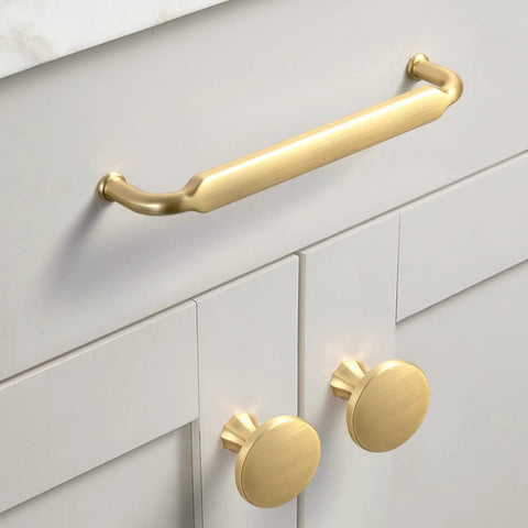 Six Pack 10 Inch Hole Center Cabinet Pulls Light Brushed Brass Zinc Alloy Kitchen Drawer Handles 10.45 Inch Length with Included M4 Screws for Easy Install