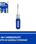 Image of 6 In 1 Multi Bit Screwdriver With In-Handle Storage showing the tool's slip resistant grip and dual sided shafts.