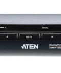 Top Tier 5K Displayport KVM Switch That Runs Over IP For Slick Remote Access And Smooth Multi System Management With High Res Console Control And Fast Plug And Play Setup front view with power buttons and USB port.
