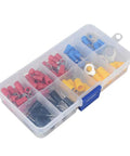 Heavy Duty 102PCS RV Electrical Wire Crimp Connector Kit Set Featuring 10 Kinds Of Insulated Ring Terminals Copper Cord Pin Ends And Butt Connectors Stored Neatly In A Rugged Box For Your Car Audio Install Or Van Build Hacks Today, plastic organizer box with assorted crimp terminals