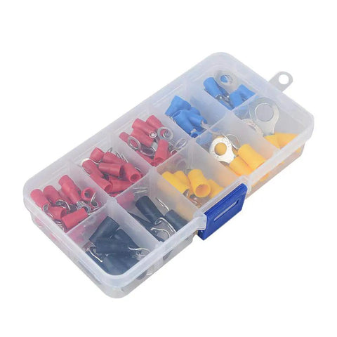 Heavy Duty 102PCS RV Electrical Wire Crimp Connector Kit Set Featuring 10 Kinds Of Insulated Ring Terminals Copper Cord Pin Ends And Butt Connectors Stored Neatly In A Rugged Box For Your Car Audio Install Or Van Build Hacks Today, plastic organizer box with assorted crimp terminals