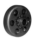 Tough As Nails Centrifugal Clutch With Slick 3 4 Inch Bore And 10 Tooth Sprocket, detailed view of black metal clutch with sprocket.