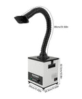 Heavy Duty Pro Grade Solder Smoke Fume Extractor with 100W power, three stage filtration, HEPA and activated carbon filter, side view