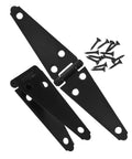 2 Pack Beefy Heavy Duty Decorative Strap Hinges For Yard Gates And Outdoor Use, black galvanized iron with screws