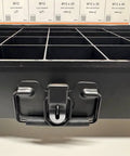 Heavy Duty 24 Compartment Black Metal Drawer Storage Box With Removable Tray, Locking Latch and Cushioned Easy Grip Handle