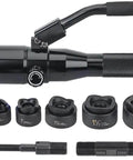 Hydraulic Knockout Punch Kit Pro Grade For Electrical Boxes And Metal Sheets, 6 die set, heavy-duty metal punch tool with handle