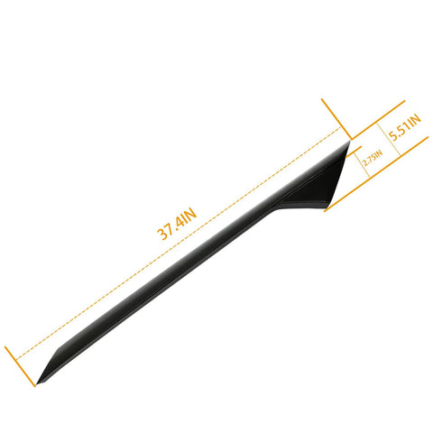 Side view of black windshield A-pillar trim molding, 37.4 in long, for Ford Explorer 2011–2019