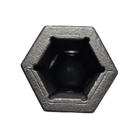 Heavy Duty 2 Inch Female Hex Auger Bit Adapter Repair Hub Replacement Connector For Standard Drill Shaft top view showing hex interface.