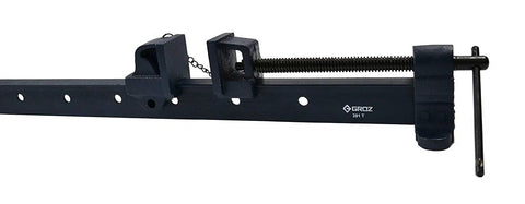 No Nonsense Heavy Duty T Bar Clamp With 48 Inch Frame And 42 Inch Jaw Width, Cold Drawn Steel Bar, Malleable Iron Head, side view