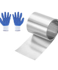 304 Stainless Steel Foil Roll 0.15mm By 50mm By 1m Heavy Duty Multi Purpose Metal Strip Sheet with gloves for DIY projects
