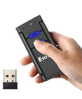 Hand holding Pocket Size 1D Wireless Barcode Scanner With Bluetooth 3 In 1 2.4G And USB Wired Connectivity for inventory