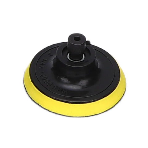 Aramox Cordless Mini Bench Grinder Polisher With 100W Motor And 6 Speed Settings features a yellow polishing pad attachment for detailed work.