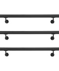 Flush Wall Mounted Stainless Steel Handrail Featuring Heavy Duty Sleek Black Cylinder With Rock Solid Grip And Knockout Antislip Coating Built Tough For Secure Stair Support And Everyday Hallway Use