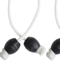 Close-up of Grab And Go Portable Speargun Wishbone Cord with Stopper Ball, white rope, V shape, durable design.