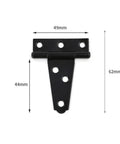 2 Inch Black T Hinges For Doors Gates Cabinets And Sheds Heavy Duty Beefy Metal Hardware 2 Pack Durable Steel Build Easy Install