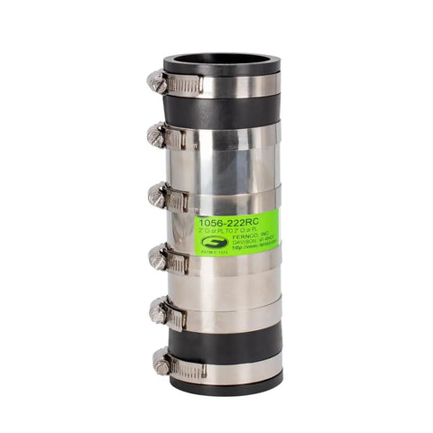 2 Inch XL Flexible Pipe Coupling Connector With Stainless Shield For Below Ground Plastic Cast Iron And Steel Pipes, side view