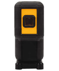 Front view of 3 Spot Red Laser Level with 100 ft range and one quarter inch at 50 ft accuracy IP54 dust and water resistant