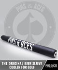 Side view of Black 7 Can Golf Bag Beer Cooler That Discreetly Stores Up To 7 Cans And Keeps Your Round Fresh On The Course