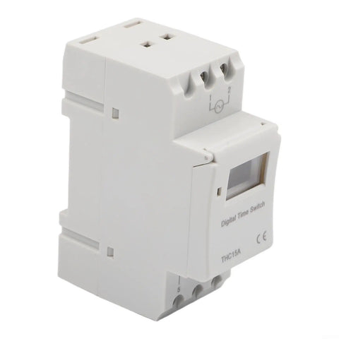 Programmable Timer Switch With Weekly Cycle For Automatic On Off Of Lights And Appliances No Fuss Setup 16 Daily On Off Periods Capacitive Touch Buttons Reliable Circuit Protection Easy Home Automation, white DIN rail unit