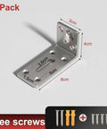 Stainless Steel L Shaped Shelf Brackets Wall Mount 90 Degree Right Angle Supports Heavy Duty Rustproof Steel with free screws