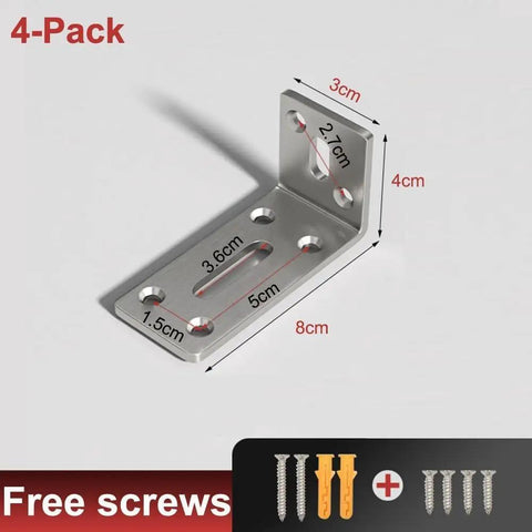 Stainless Steel L Shaped Shelf Brackets Wall Mount 90 Degree Right Angle Supports Heavy Duty Rustproof Steel with free screws
