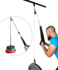Silent Cable Pulley System Dope Home Gym Attachments Heavy Duty Steel Lift Setup in use for arm workouts