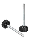 2 Pack M4 X 40mm Knurled Thumb Screws Zinc Plated Carbon Steel Clamping Knobs with heavy grip for workshop projects.