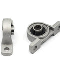 2 Pack KP004 20mm Mounted Flange Pillow Block Bearings Self Aligning Zinc Aluminum Alloy Housing For 20mm Diameter Linear Shaft Rod, side and top views