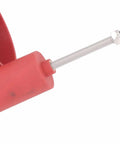 Detail of Heavy Duty Router Lift For Woodworking Tables Built Tough With Abs Housing And stainless steel bearings, showing red ABS control handle.
